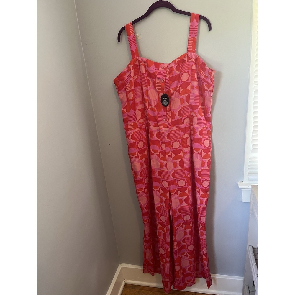 Joanie Women's Randi Tile Jumpsuit Size 16 Geranium Pink Wide Leg Sleeveless NWT
